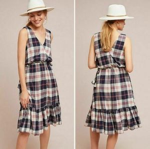 Isabelle Sinclair plaid ruffle dress XS
